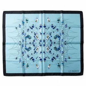 LE PAREO - 54"x72" - SILK PAREO - PEACOCK PRINT - SAGE GREEN&BLACK - NEW NO TAG